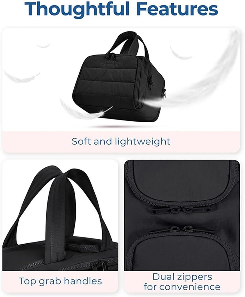 Handcuffs Polyester Toiletry Kit Bag for Women – Hanging Makeup Organizer, Travel Cosmetic Pouch, Lightweight Grooming Case (Dark Blue) - Image 3
