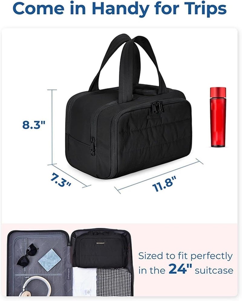 Handcuffs Polyester Toiletry Kit Bag for Women – Hanging Makeup Organizer, Travel Cosmetic Pouch, Lightweight Grooming Case (Dark Blue) - Image 4