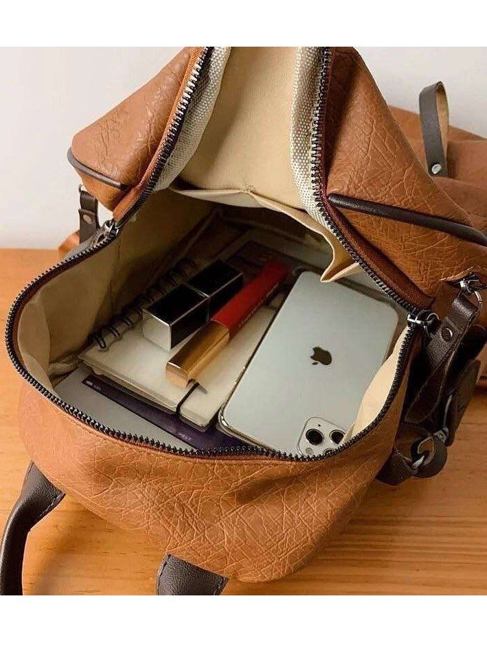 Imported women's backpack, high-quality soft leather  - Image 2