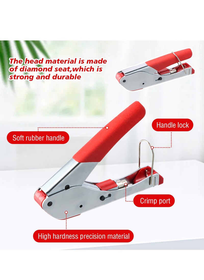 Generic - Crimping Pliers Stripping Tool with 20 pieces of Compression F-Connectors, RG6 Crimping Pliers Connector Tool - Image 1