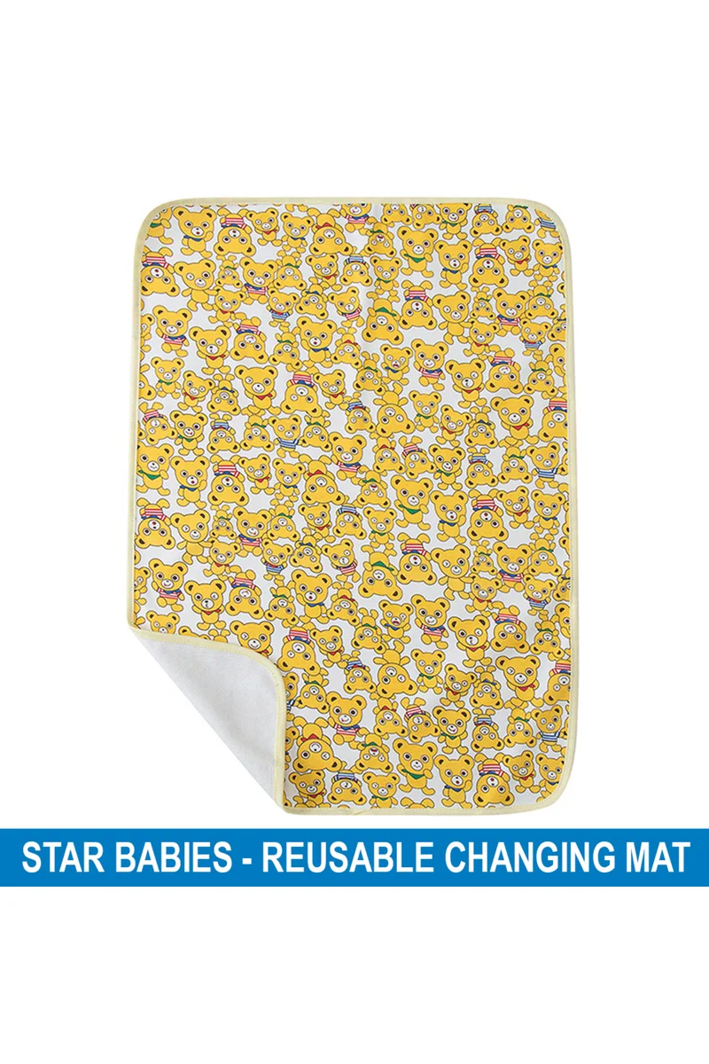 ستار بيبيز Star Babies - Reusable Changing Mat Bear - Yellow