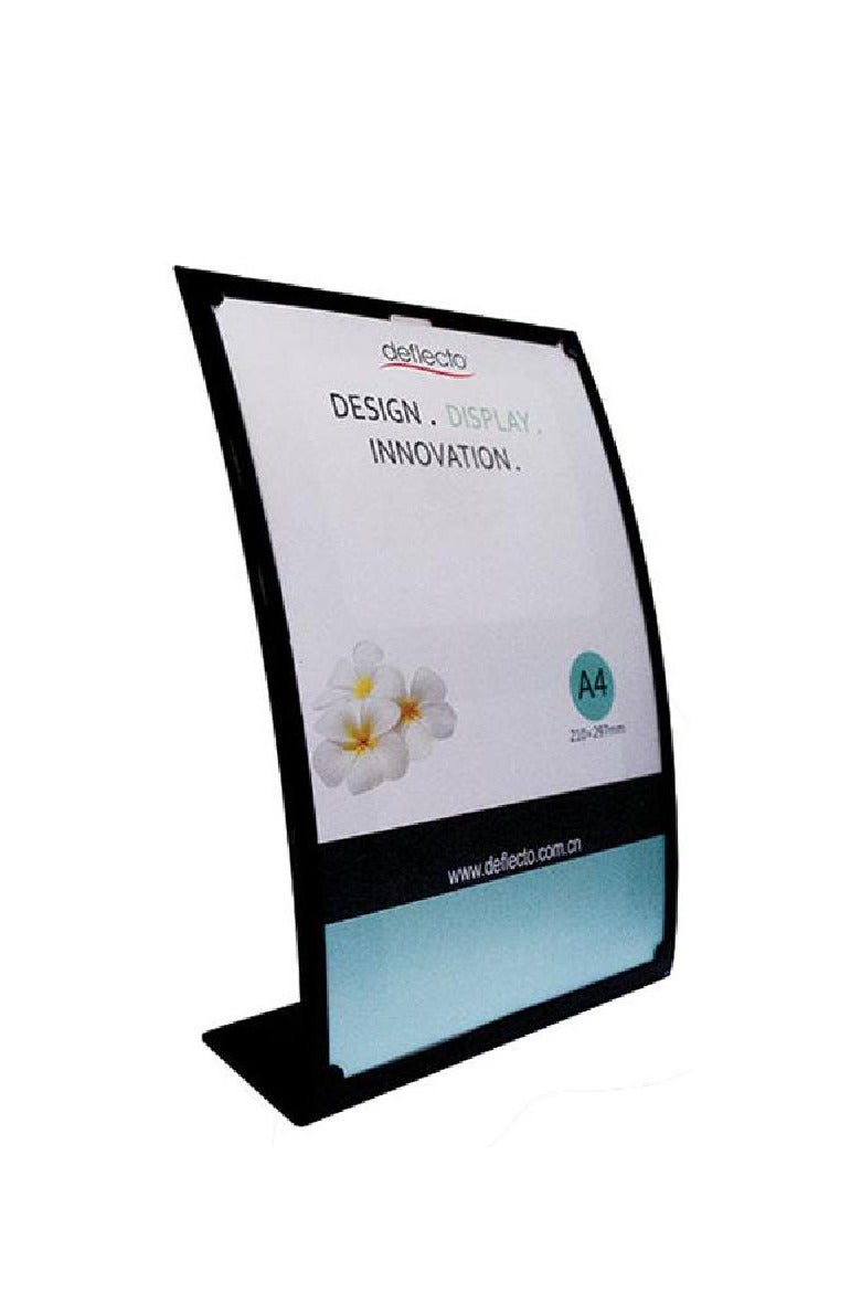 Slanted Sign Holder (L-shape) A4Table Top Plastic Black