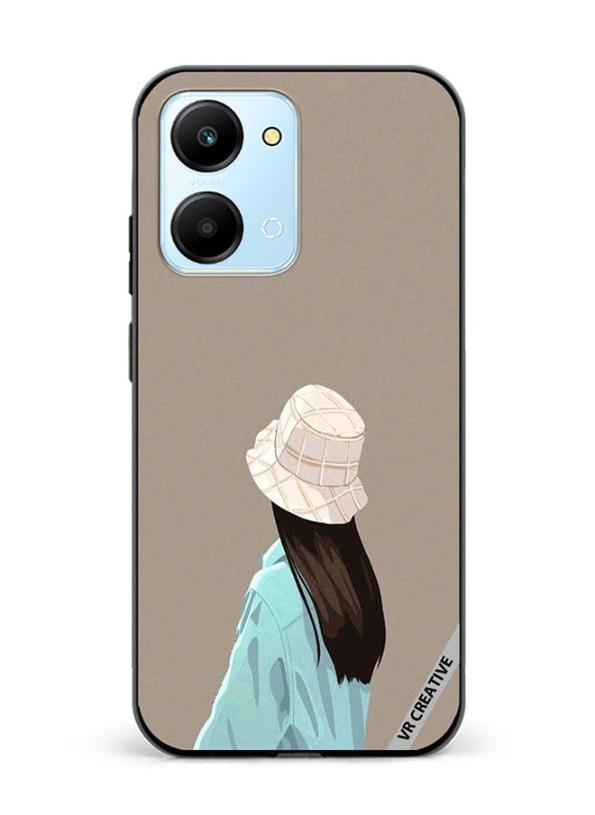 VR CREATIVE Protective Case Cover For Honor Play7T Brown Hat Girl Design Multicolour  - Image 1