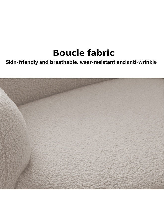 WALALLA Makeup Vanity Chair with Arms - Elegant Fabric Accent Chair Metal Legs & Plush Backrest for Bedroom, Living Room & Office (White) - Image 5