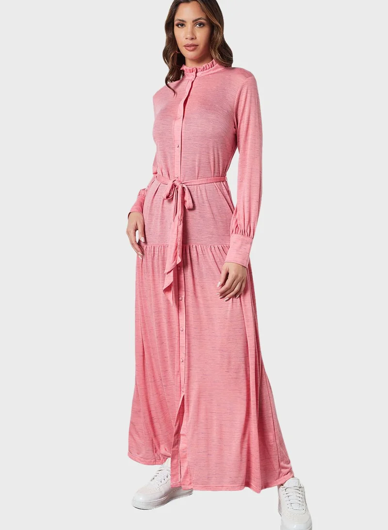 SIVVI for HANIYA Belted Button-Down Dress