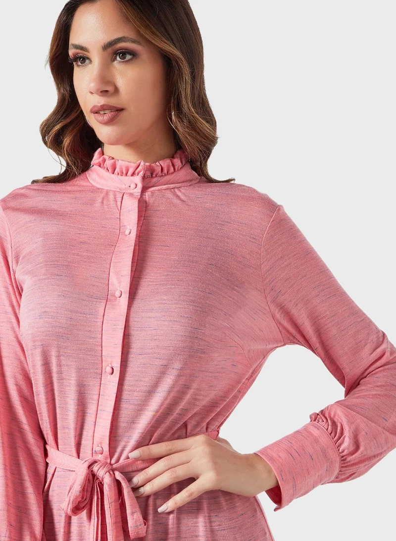 SIVVI for HANIYA Belted Button-Down Dress