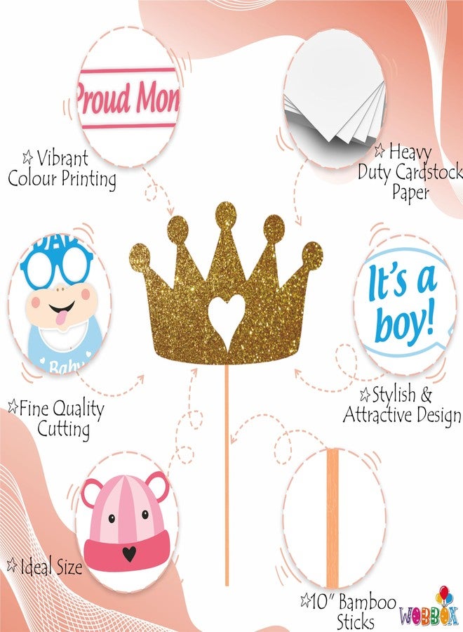 Wobbox Baby Shower Caremony Photo Booth Props, Baby Shower Props for Photoshoot, Baby Shower Decoration, Mom to Be Daddy to Be Decoration, Godh Bharai Ceremony Decorations Items-(FP74) - Image 4