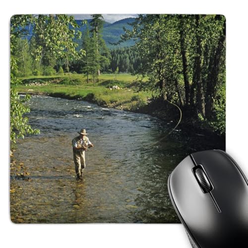 3dRose LLC 8 x 8 x 025 Inches Mouse Pad Fly Fishing Nine Mile Creek Near Huson Montana Chuck Haney mp_91948_1 - Image 1