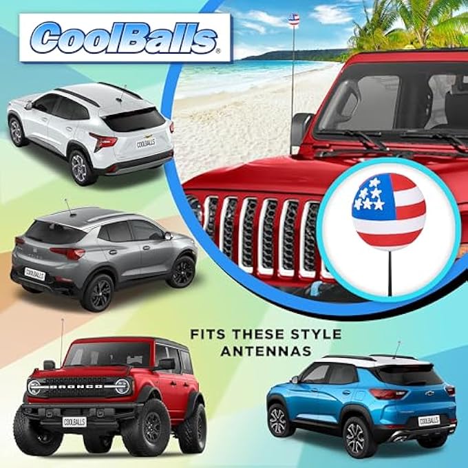 rayihni USA American Flag (2 Sided) Car, Truck, SUV, Antenna Ball/Antenna Topper (Auto Accessory) - Image 3