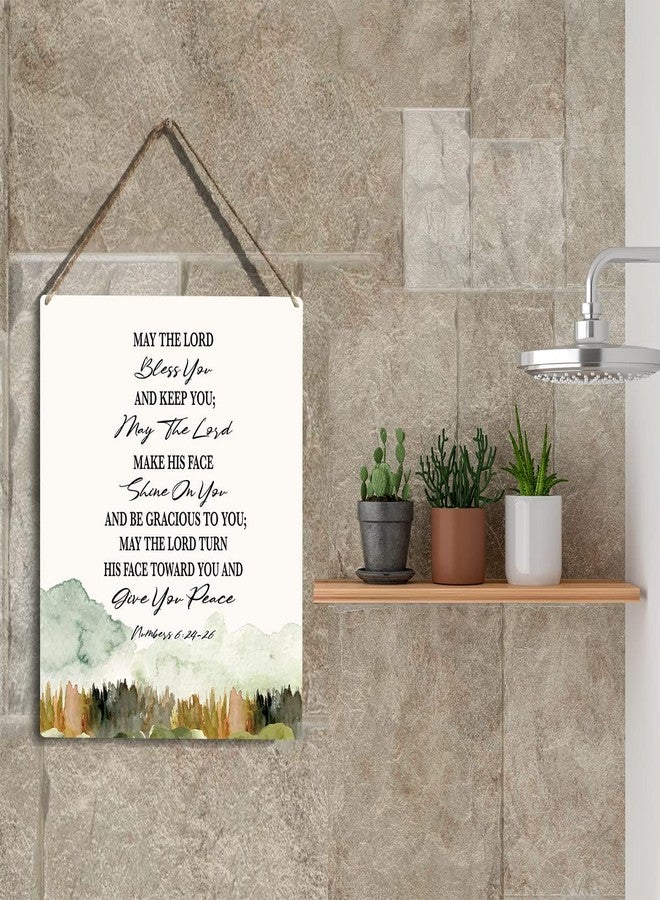 YCYD Christian Inspirational Wall Art May The Lord Bless You And Keep You Christian Blessing Quote Wall Decor Religious Gifts Wall Decor Christian Bible Verse Wall Art Wooden Hanging Sign 8 x 10 Inches - Image 5