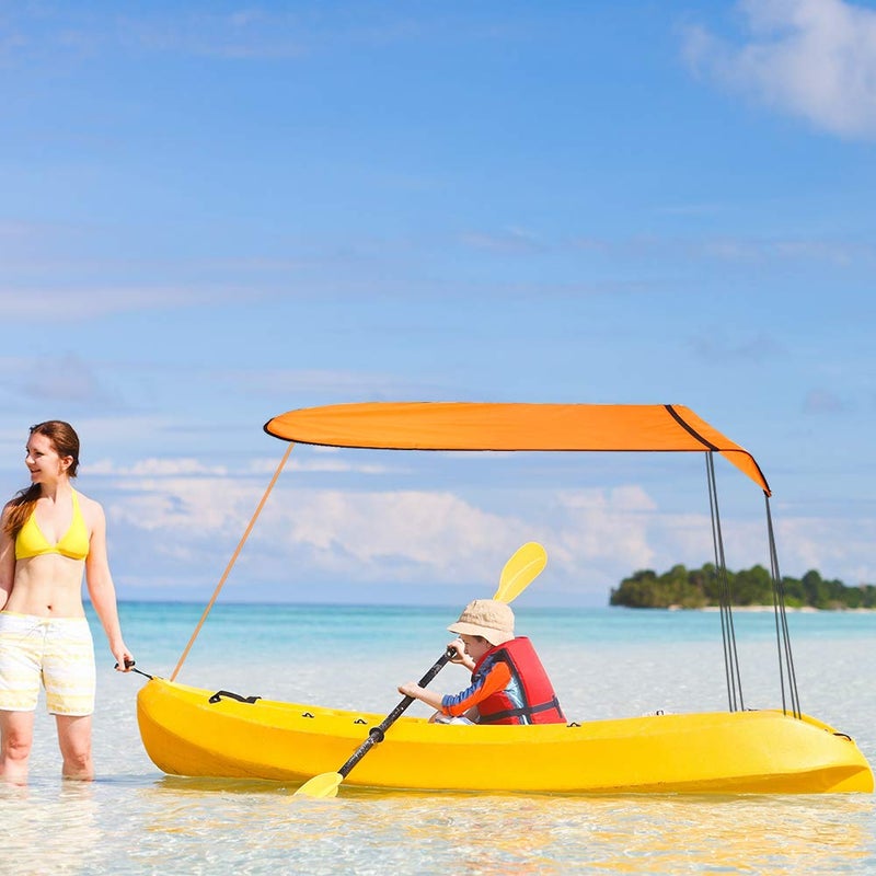 KUUQA Kayak Boat Canoe Sun Shade Canopy for Single Person, Kayak Accessories Valentines Day Anniversary Birthday Gifts for Him Her Husband Wife（Orange） - Image 5
