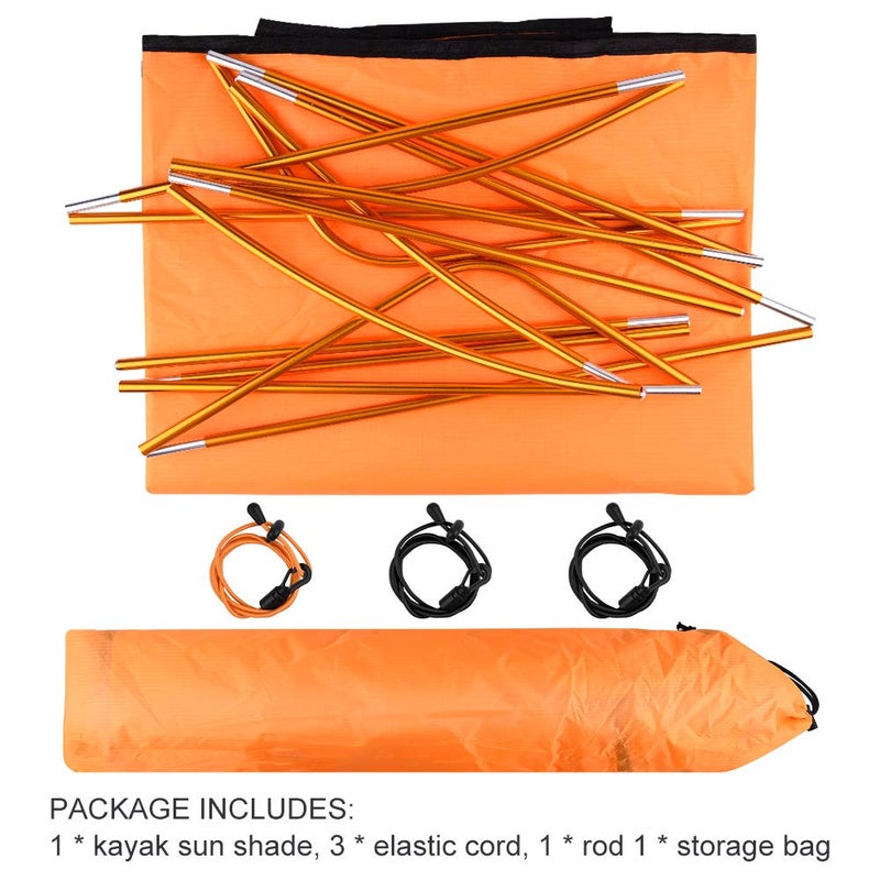 KUUQA Kayak Boat Canoe Sun Shade Canopy for Single Person, Kayak Accessories Valentines Day Anniversary Birthday Gifts for Him Her Husband Wife（Orange） - Image 3