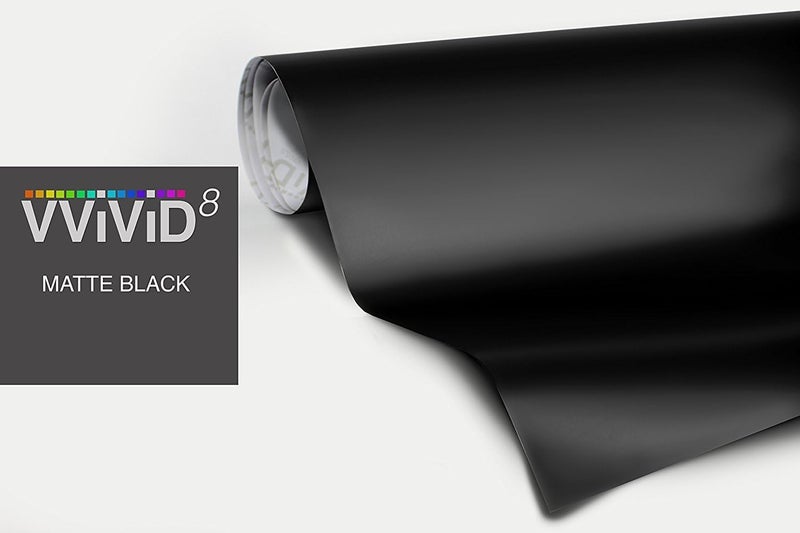 ® Satin Flat Matte Stealth Jet Black Vinyl Wrap Roll with Air Release Technology (6ft x 5ft (Hood, Roof or Trunk Wrap Kit))