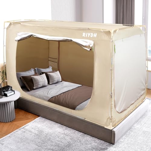 RIYDH Bed Tent Bed Canopy Twin Size Tents for Adult and Kids Original Design Portable Dream Tent Indoor Sleeping Tents 70 Blackout with 3 Doors Breathable Big Space Tents - Image 1