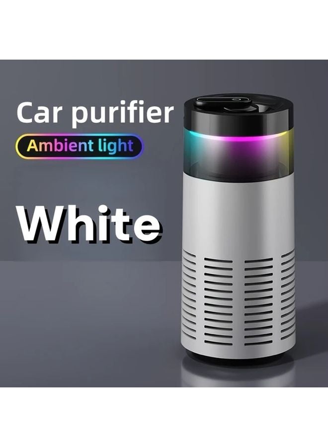 White Mini Air Purifier Portable USB Powered with 360 Airflow 4 Stage Filtration for Home Office Car - Image 1