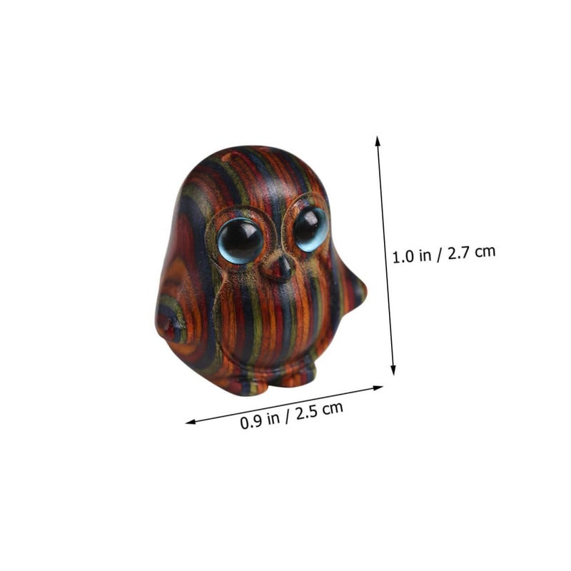 Uonlytech DIY Wooden Penguin Pendant Charming Key Chain Accessories For Car Interior Decor Retro Woodcraft Coffee - Image 3