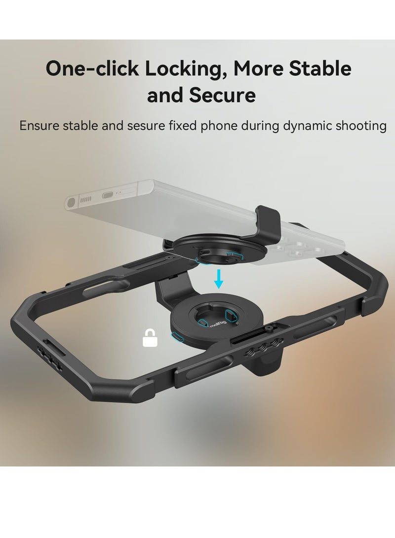 Excefore Universal Quick Release Phone Cage, Aluminium Alloy Magnetic Smartphone Video Rig Support for Apple MagSafe, Sturdy Phone Video Stabilizer Case for iPhone for Samsung for Huawei and More-4299 - Image 3