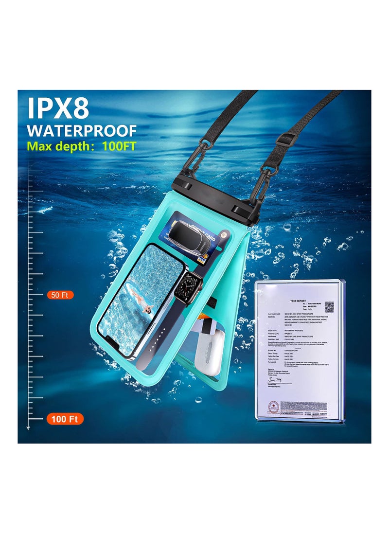 Generic - Large Floating Waterproof Phone Pouch - 2 Pack Underwater Dry Bag for iPhone and Galaxy, Double Space Waterproof Phone Case for Swimming and Vacation Use. - Image 1