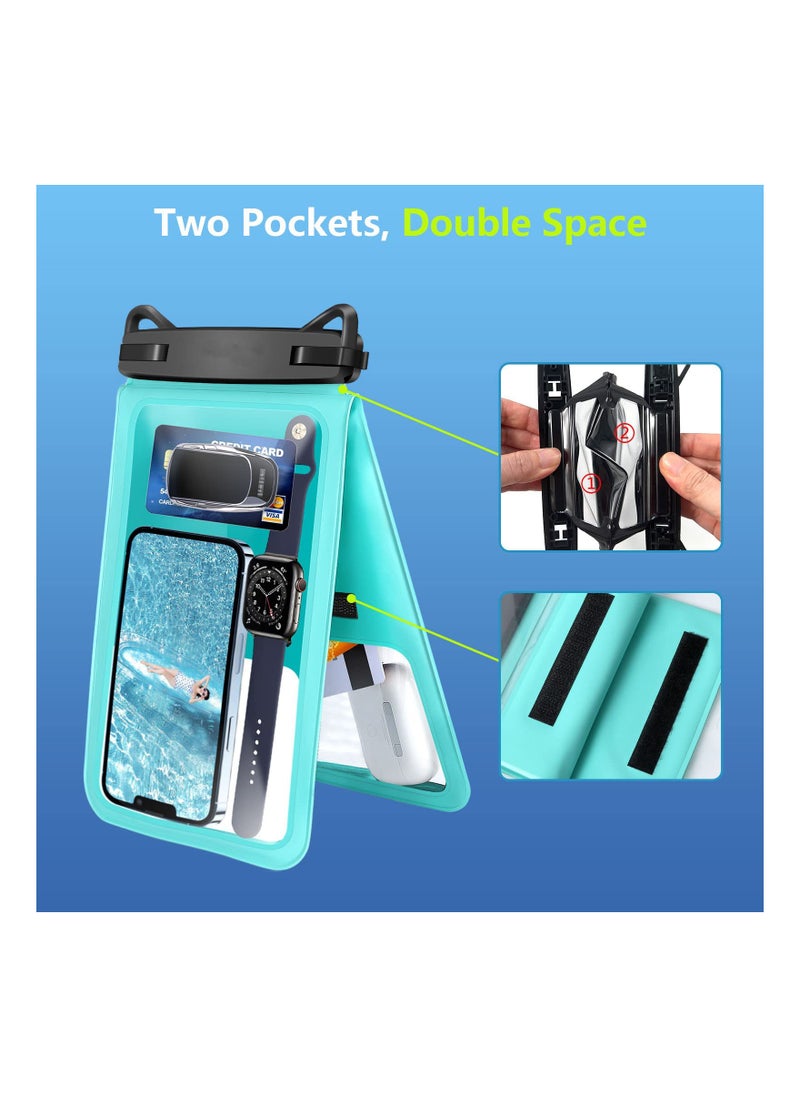 Generic - Large Floating Waterproof Phone Pouch - 2 Pack Underwater Dry Bag for iPhone and Galaxy, Double Space Waterproof Phone Case for Swimming and Vacation Use. - Image 1