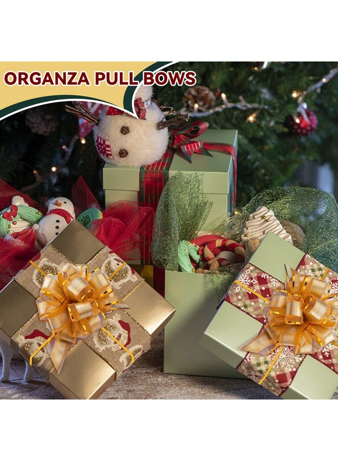 AMCAMI 20 Pieces Large Pull Bows For Gift Wrapping Christmas Big Gold Ribbon Bows For Xmas Gift Baskets Wine Bottles Decoration Gift Bows Organza Pull Bow For Wedding Party Birthdays Holidays - Image 3