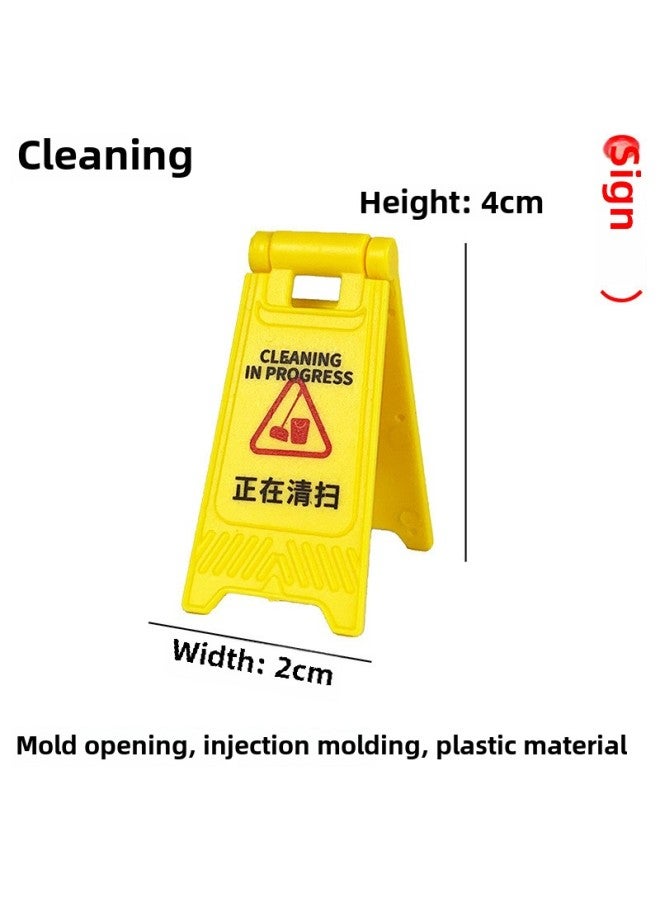 Loquat Speed Bump Traffic Light Parking Garage Road Cone Car Model Toy Scene Ornaments Signs License Plate Underground-Color:Clearing Signs - Image 1