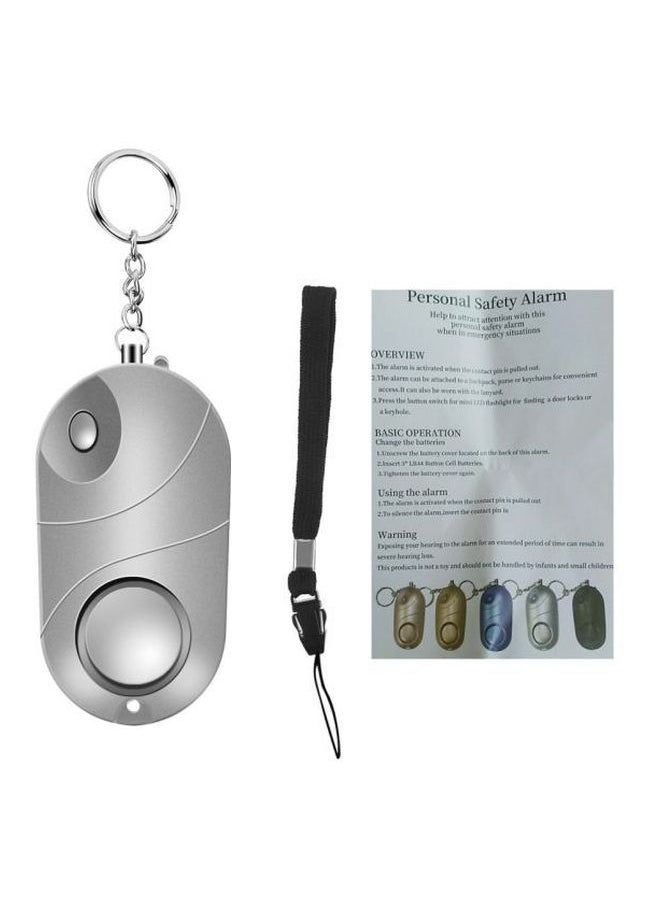 NIBEMINENT - Self-Defense Security Alarm Keychain Silver - Image 1