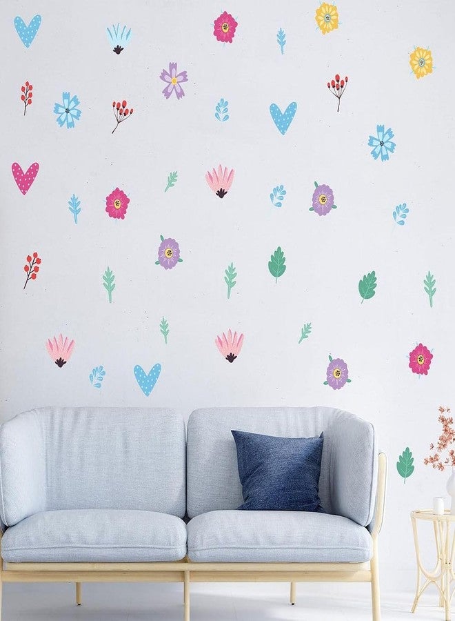 CVANU Pack of 6 Beautiful Floral Flowers & Hearts Printed on Self-Adhesive Vinyl Wall Sticker for Wall Decoration (11.7inch X 8.3inch)_460 - Image 3