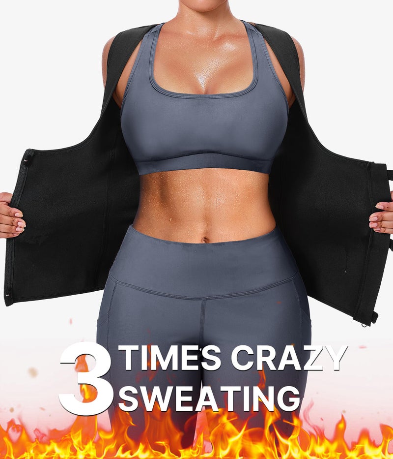 GAODI Women Waist Trainer Vest Slim Corset Workout Sweat Tank Top Zipper Compression Shirt Sauna Suit Body Shaper - Image 5