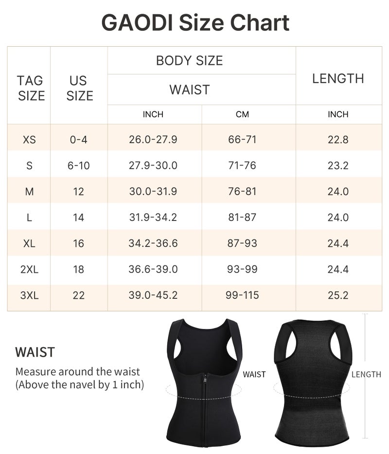 GAODI Women Waist Trainer Vest Slim Corset Workout Sweat Tank Top Zipper Compression Shirt Sauna Suit Body Shaper - Image 3