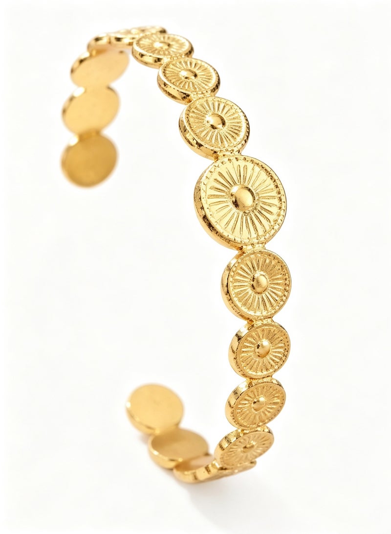 Fashionable light luxury non-fading bangle with retro geometric design, suitable for daily and festival wear. - Image 1