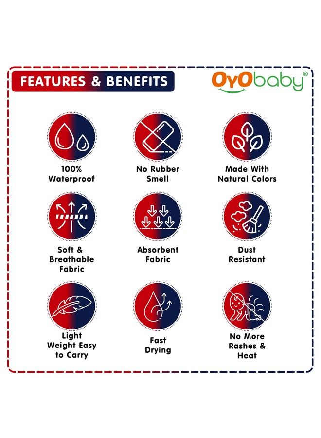 OYO BABY Waterproof Baby Bed Protector Dry Sheets For New Born Babies ; Reusable Mats ; Cot & Bassinet Gift Pack (Gift Pack Of 2 (70Cm X 50Cm) Dark Blue + Red) - Image 4
