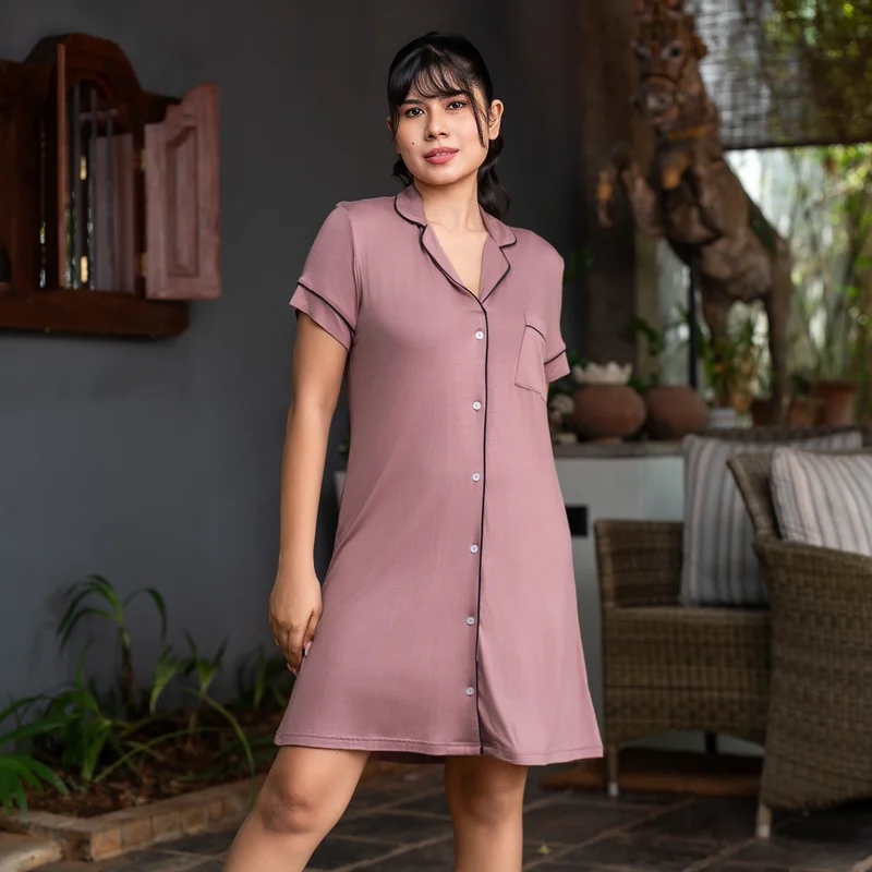 Aadaraya Aadaraya Short Sleepshirt Short Sleeves