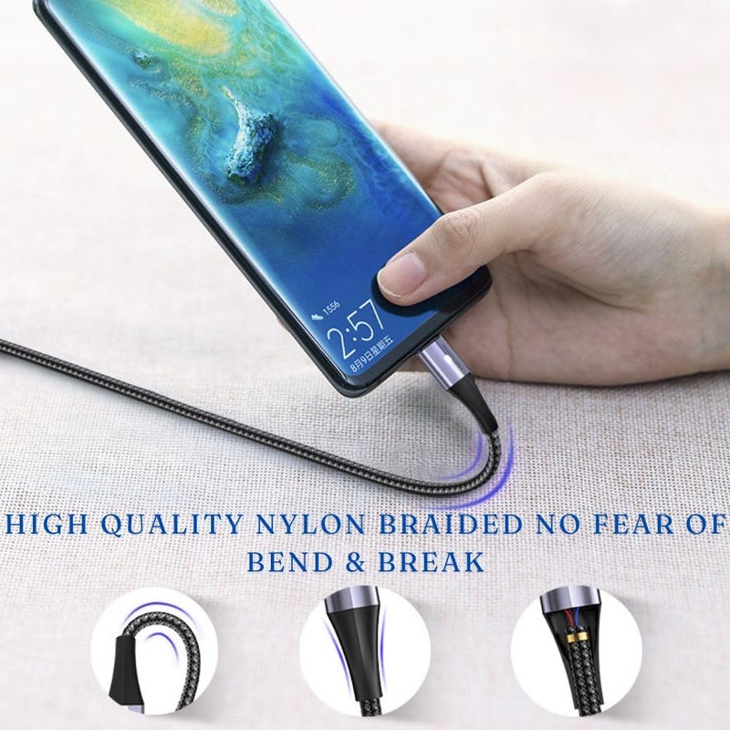 ZAUQ USB-C Cable 2m Nylon Braided – 100W Fast Charging & 5A High-Speed Data Transfer - USB C To USB CCompatible with MacBook Air MacBook Pro iPhone 15 Pro Max iPhone 16 Pro Max by ZAUQ - Image 3