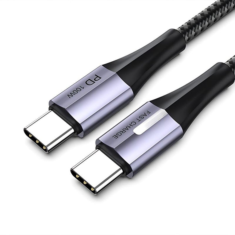 ZAUQ USB-C Cable 2m Nylon Braided – 100W Fast Charging & 5A High-Speed Data Transfer - USB C To USB CCompatible with MacBook Air MacBook Pro iPhone 15 Pro Max iPhone 16 Pro Max by ZAUQ - Image 1