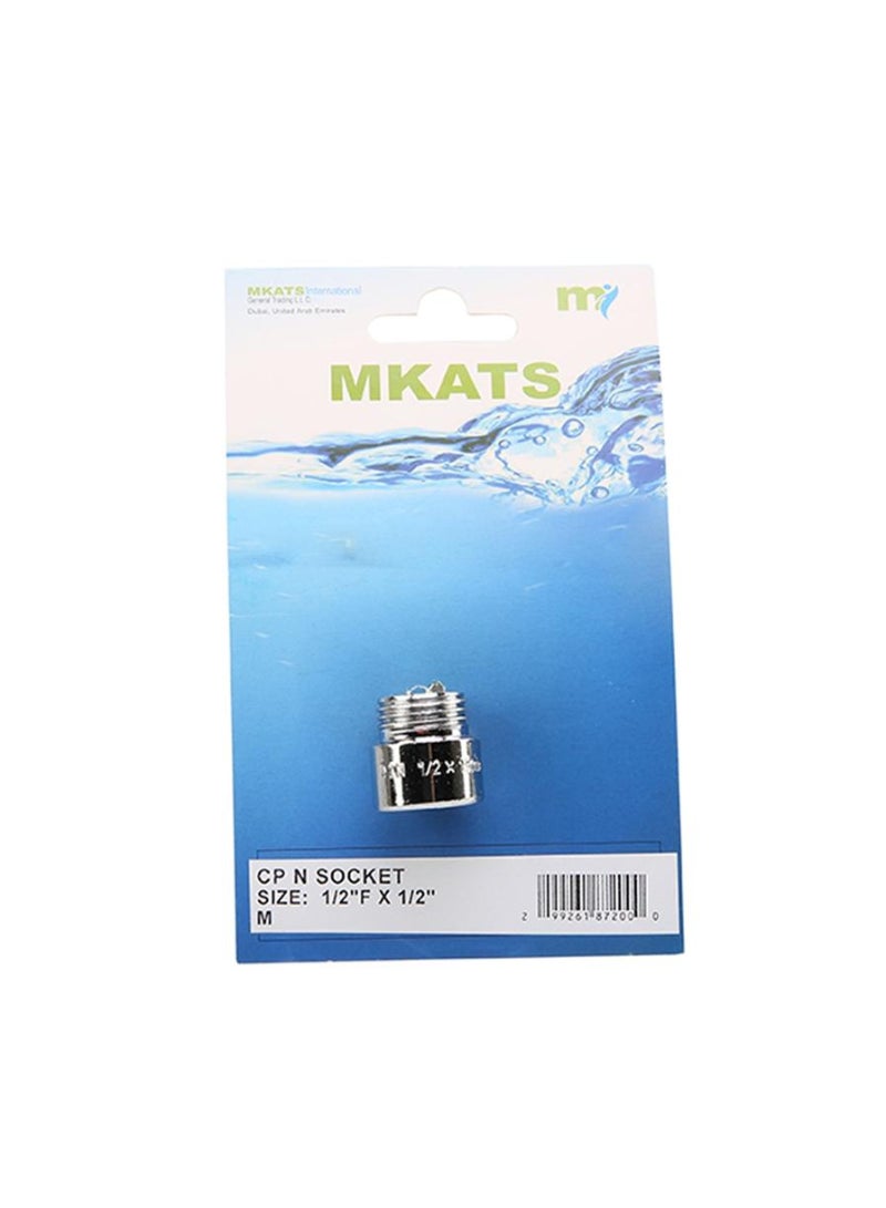 Mkats® 1 2" Male X 1 2" Male Nipple Nickel Plated Brass Socket
