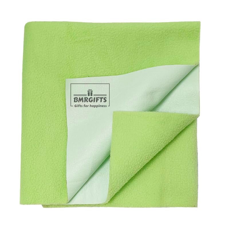 BMRGIFTS Cotton Extra Absorbent Waterproof Quick Dry Sheet for Baby Anti Piling Fleece Washable Mattress Protector & Bed Protector Sheet for Toddler Children Double Bed Size, 208x230 cm Light Green - Image 2