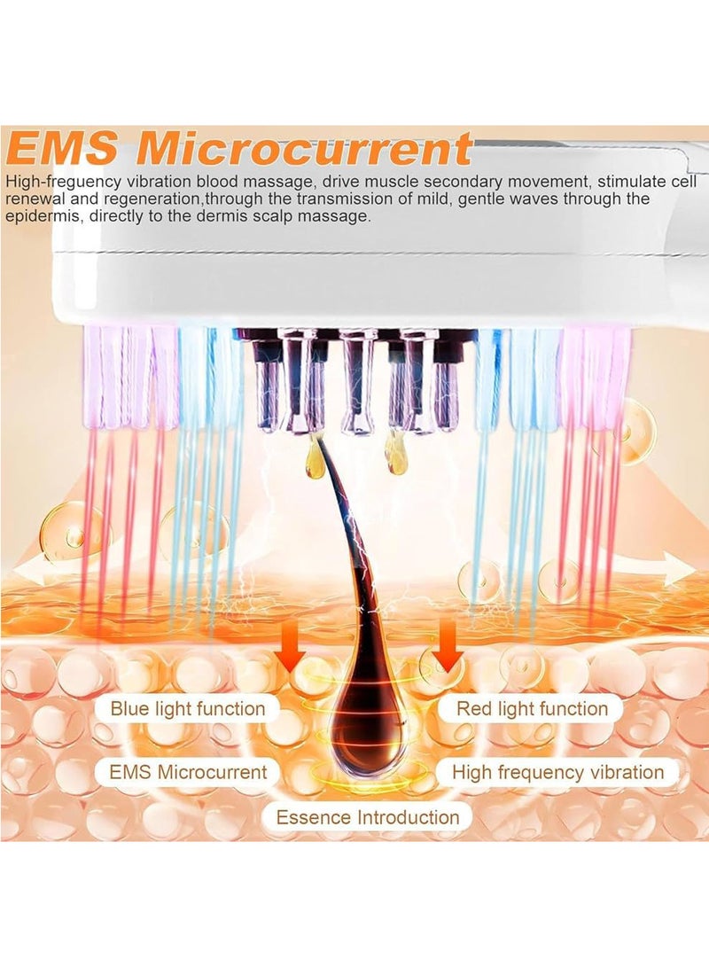 Generic Rechargeable Hair Scalp Massager With Red & Blue Light Therapy & EMS Microcurrent  - Image 4
