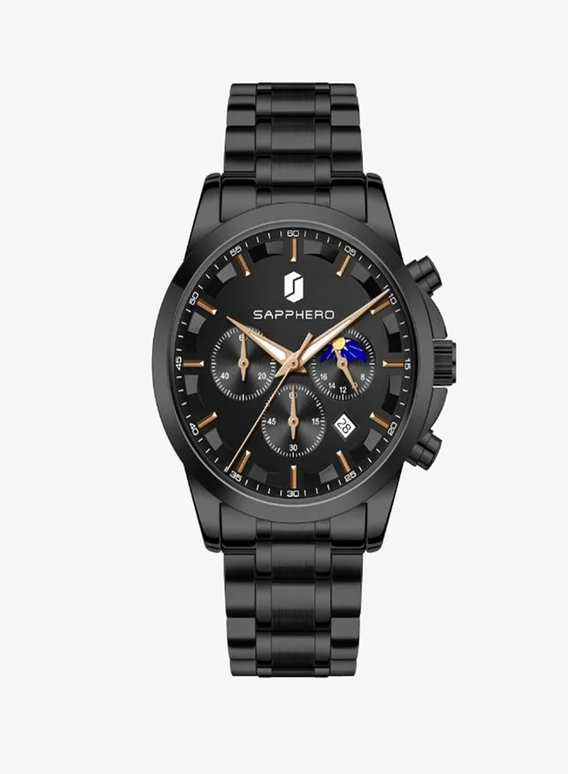 Sapphero  SAPPHERO Chronograph Watches for Men, Original Business Casual Stainless Steel Analog Watch 50M Waterproof Luminous Watches with Date Dial, Mens Gift for Men | Best Price UAE