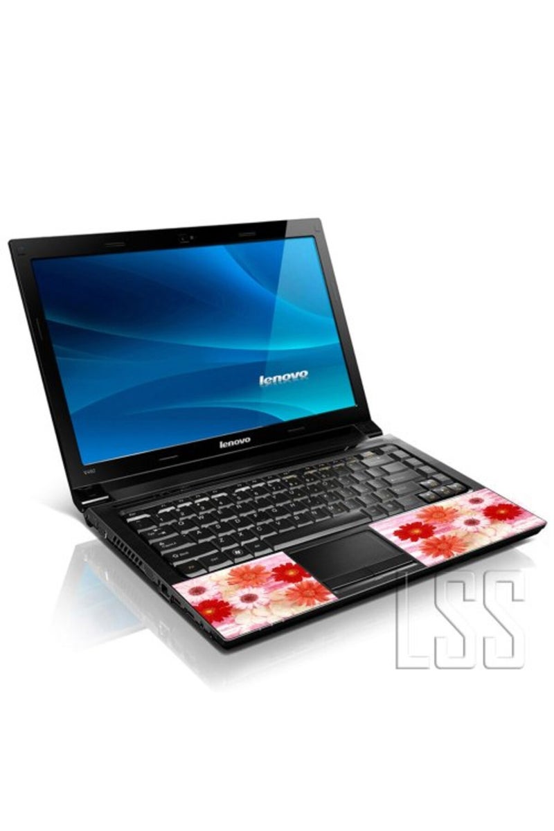 LSS Laptop 15 15.6 Skin Cover with Colorful Red Daisy Floral Pattern for HP Dell Lenovo Apple Asus Acer Compaq - Fits 13.3" 14" 15.6" 16" (2 Wrist Pads Free) - Image 5