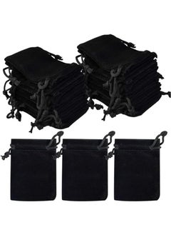 Vitacelli 10Pcs Velvet Drawstring Bags Wedding Gift Bags Velvet Cloth Jewelry Pouches/Black H36xL25CM  - Image 1