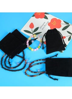 Vitacelli 10Pcs Velvet Drawstring Bags Wedding Gift Bags Velvet Cloth Jewelry Pouches/Black H36xL25CM  - Image 2