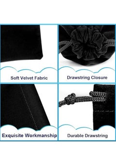 Vitacelli 10Pcs Velvet Drawstring Bags Wedding Gift Bags Velvet Cloth Jewelry Pouches/Black H36xL25CM  - Image 3