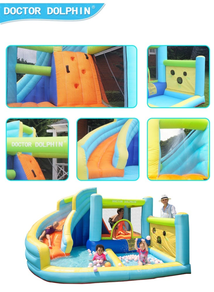 doctor dolphin Large inflatable water trampoline with a slide360×340×218cm - Image 3