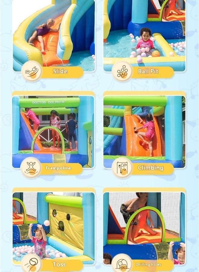 doctor dolphin Large inflatable water trampoline with a slide360×340×218cm - Image 5