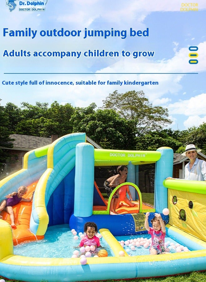 doctor dolphin Large inflatable water trampoline with a slide360×340×218cm - Image 4