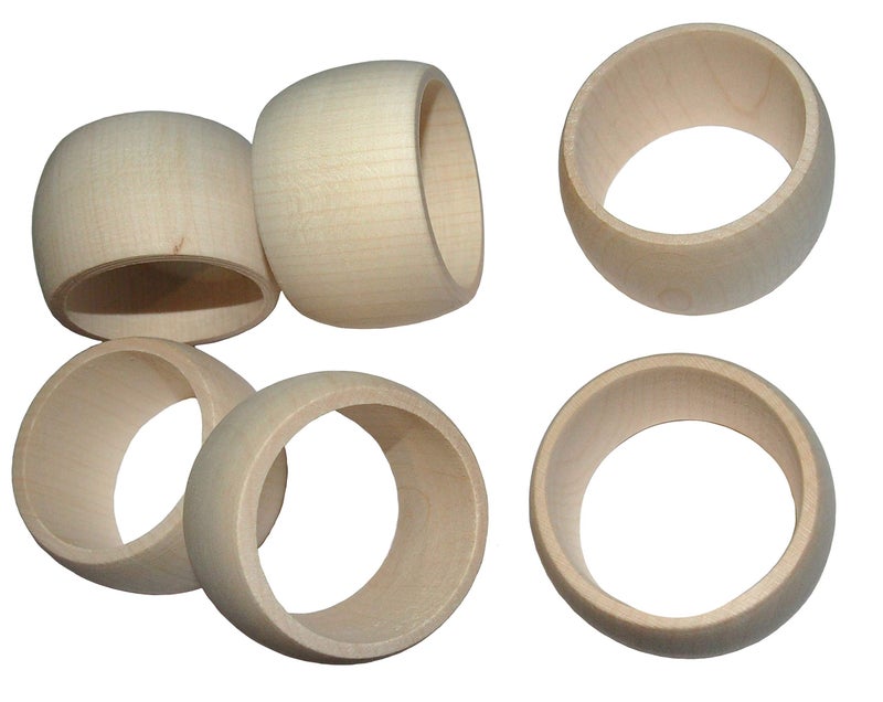 efo Wooden Napkin Rings  Beautiful Rustic Napkin Holders for Dinner Table Decoration  Round Serviette Rings Great for Party Decor  Crafted Napkin Rings Set of 6
