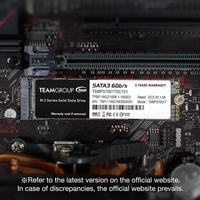 TeamGroup MS30 256GB مع ذاكرة SLC كاش 3D NAND TLC M.2 2280 SATA III 6Gb/s قرص صلب داخلي SSD (سرعة القراءة/الكتابة تصل إلى 500/400 MB/s) متوافق مع اللابتوب وكمبيوتر سطح المكتب TM8PS7256G0C101 - Image 5