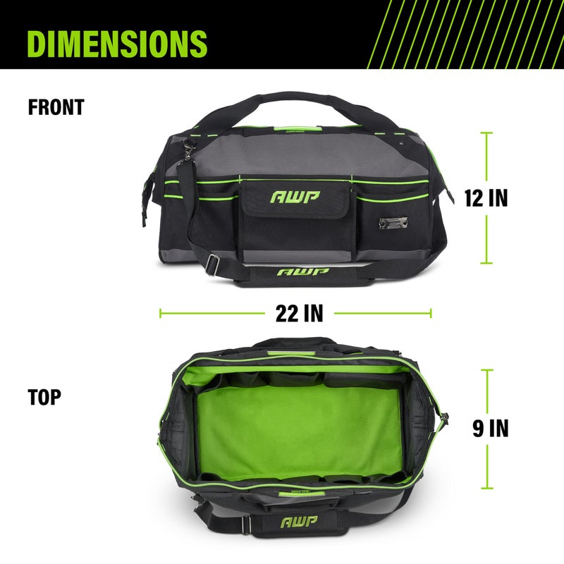 AWP TrapJaw Tool Bag 22 Inch | Wide-Open Easy Access Tool Bag with Molded Feet Base & Adjustable Shoulder Strap - Image 4