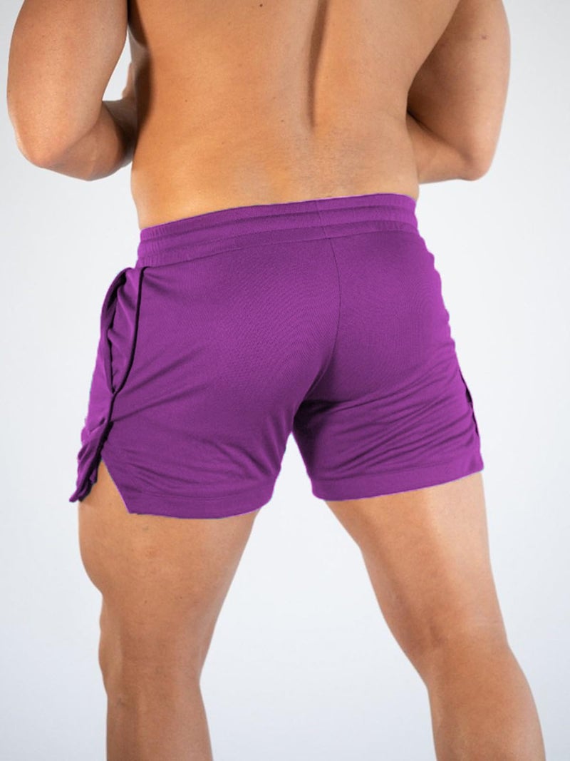 Surenow Mens Running Gym Shorts 3 Inch Breathable Lightweight Athletic Sport Shorts Training Workout Shorts with Pockets Purple - Image 3