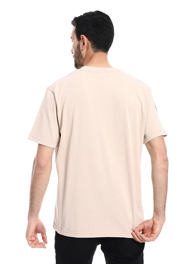 WHITE RABBIT Printed Regular Fit Slip On T-Shirt - Beige, Yellow & Green  - Image 3